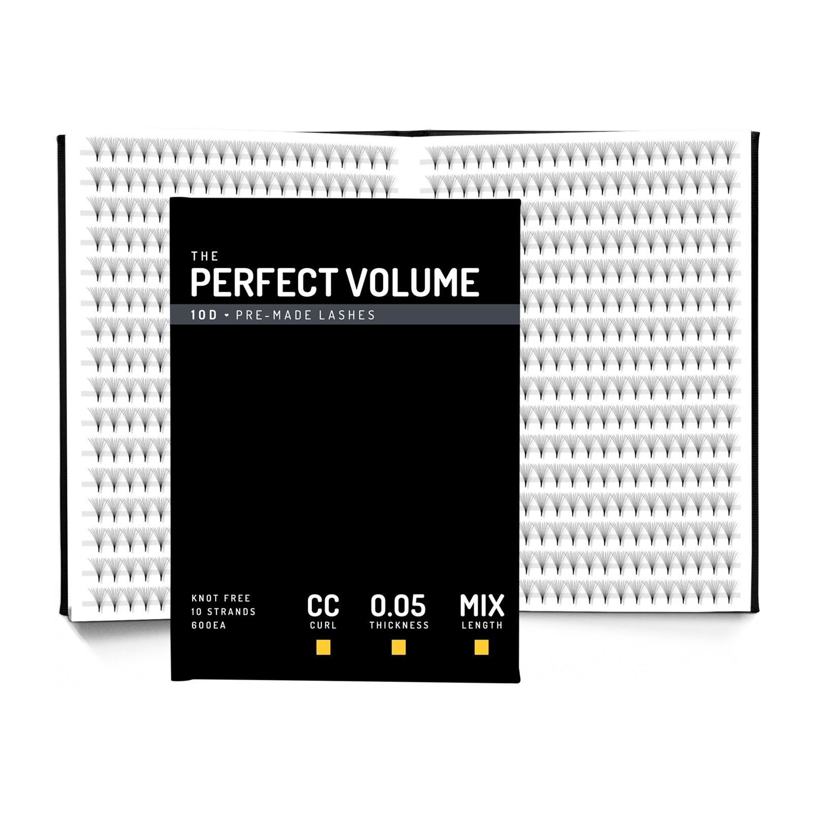 Perfektes Volumen -  600 Buchețele vorgefertigt 10D -  MIX 9-14 mm, CC, 0,05 mm